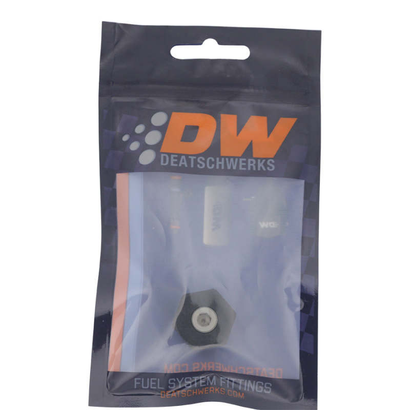 DeatschWerks 8AN ORB Male Plug Fitting with 1/8in NPT Gauge Port - Anodized Matte Black DeatschWerks Fittings