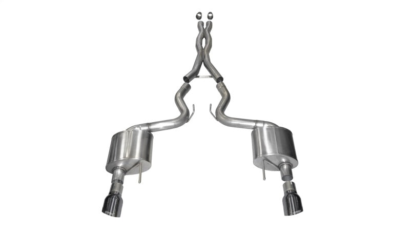 Corsa 15-17 Ford Mustang GT Coupe 5.0L 3in Xtreme Cat-Back Exhaust Dual Rear Exit w/ Gun Metal Tips CORSA Performance Catback