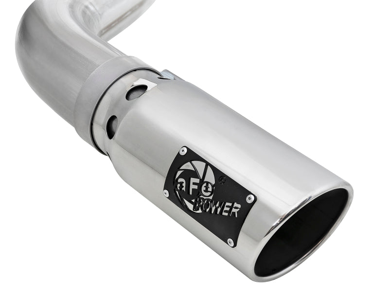 aFe Atlas 4in Aluminized Steel DPF-Back Exh 18-19 Ford F-150 V6-3.0L (td) w/ Polished Tip aFe DPF Back