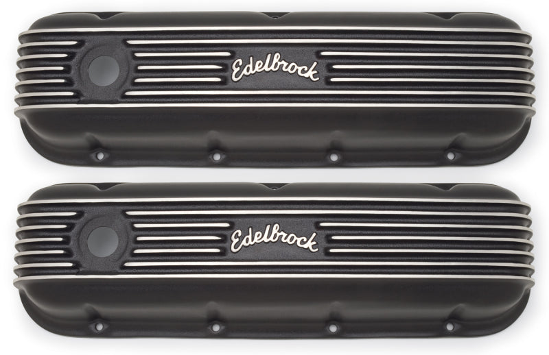 Edelbrock Valve Cover Classic Series Chevrolet 1965 and Later 396-502 V8 Black Edelbrock Valve Covers