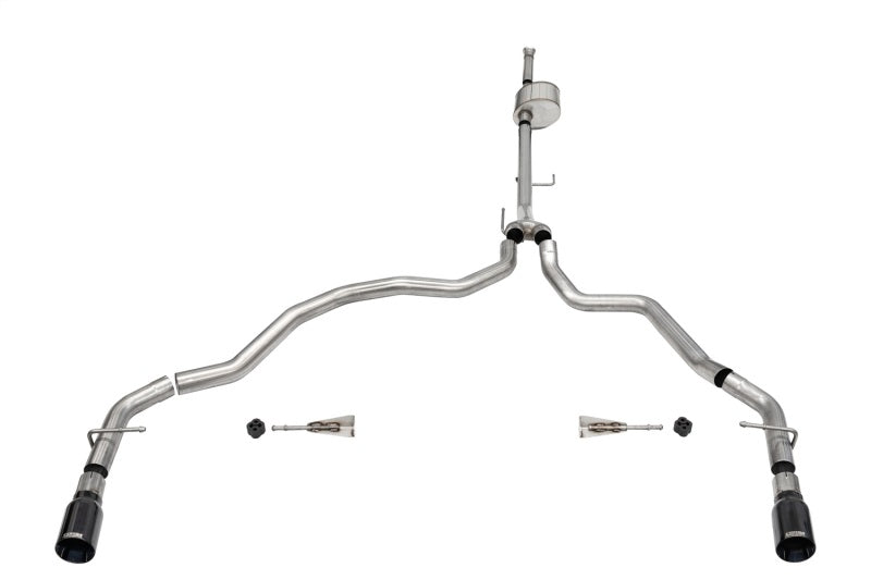 Corsa 2021-2025 Ford F-150 SuperCab/6.5in Bed 5.0L V8 Xtreme Cat-Back Dual Rear Exit-Black PVD CORSA Performance Catback