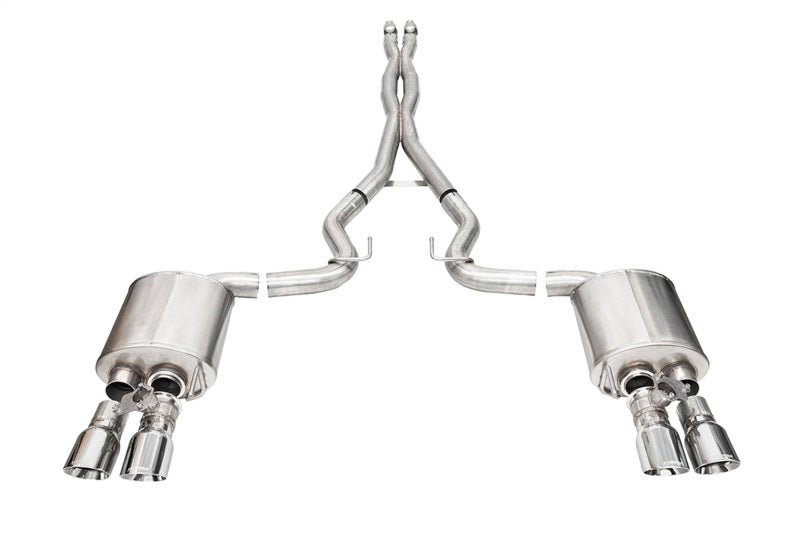 Corsa 24+ Ford Mustang V8 5.0L 3in Cat-Back Exhaust System w/ Twin 4in Polished Pro-Series Tips CORSA Performance Catback