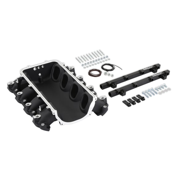 Holley Ultra Lo-Ram Manifold Base and Port Injection Fuel Rails - GM Gen V LT 300-713BK HOLLEY EFI Autoparts