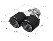 MBRP 3in ID / Dual 4in OD Out Staggered L 9.87in / R 9.37in Dual Wall Carbon Fiber Univ Exhaust Tip MBRP Tips
