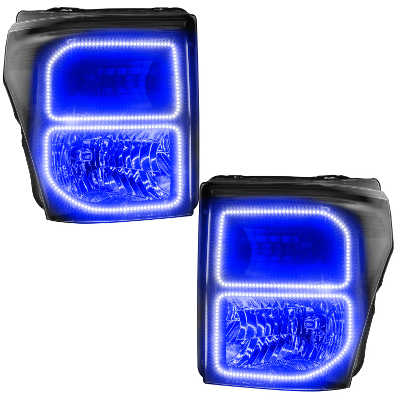 Oracle Ford F250/350 11-16 Halo Kit (Square Ring Design) - ColorSHIFT w/ BC1 Controller ORACLE Lighting Headlights
