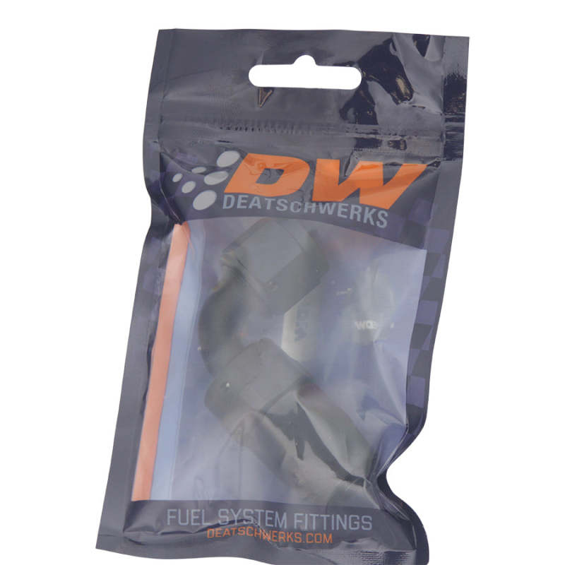 DeatschWerks 8AN Female Swivel 90-Degree Hose End CPE - Anodized Matte Black DeatschWerks Fittings