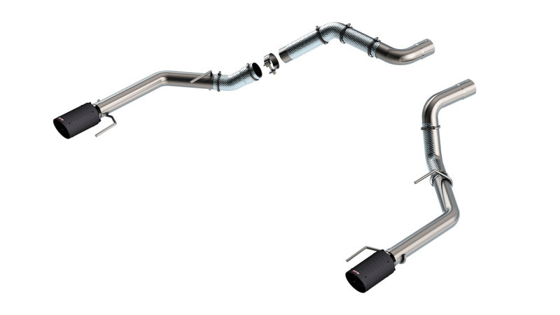 Borla 21-23 Ford Raptor 3in Tail Pipe Kit 4.5in Tip - Carbon Fiber Black Anodized Borla Tips