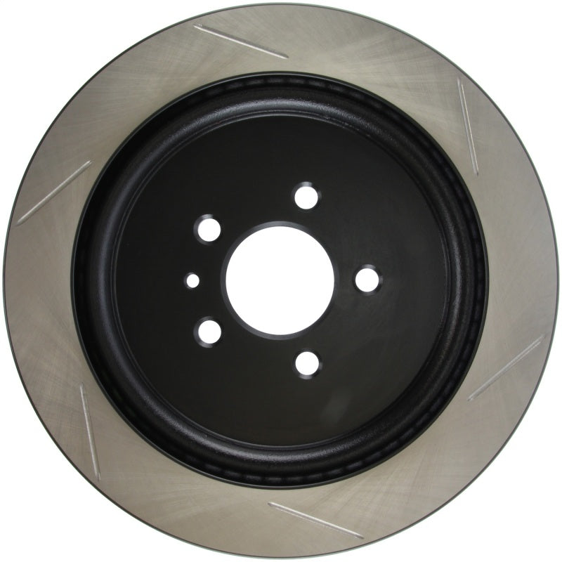 StopTech Premium High Carbon 13-14 Ford Mustang/Shelby GT500 Right Rear Disc Slotted Brake Rotor Stoptech Brake Rotors - Slotted