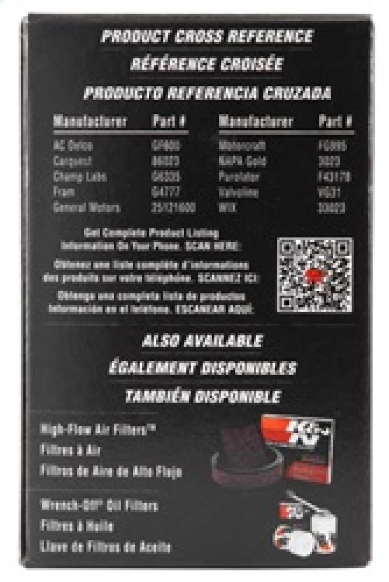 K&N Cellulose Media Fuel Filter 2.125in OD x 4.281in L K&N Engineering Fuel Filters