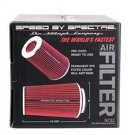 Spectre Adjustable Conical Air Filter 9-1/2in. Tall (Fits 3in. / 3-1/2in. / 4in. Tubes) - Red Spectre Air Filters - Universal Fit