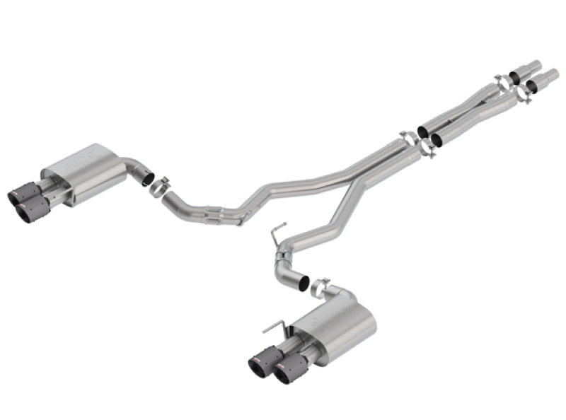 Borla 18-19 Ford Mustang GT 5.0L Coupe w/o Valves ATAK 3in Cat-Back Exhaust-Blk Carbon Fiber Tips Borla Catback