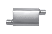 Gibson MWA Superflow Offset/Offset Oval Muffler - 4x9x14in/3in Inlet/3in Outlet - Stainless Gibson Muffler
