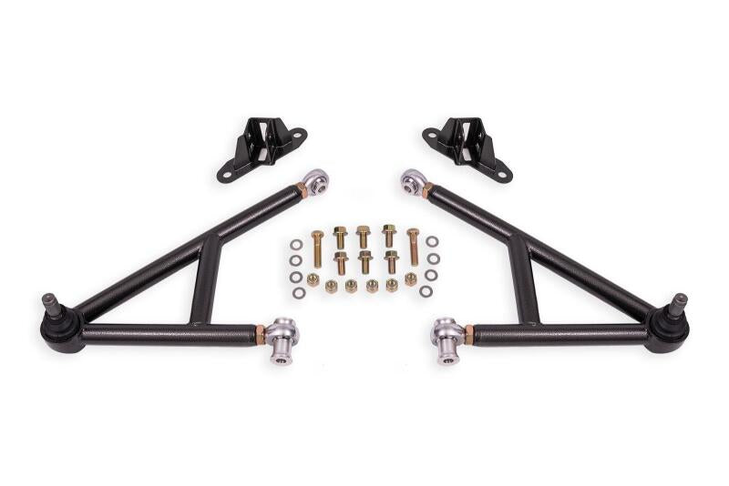 BMR 11-14 Ford Mustang Lower A-Arm Kit - Black Hammertone