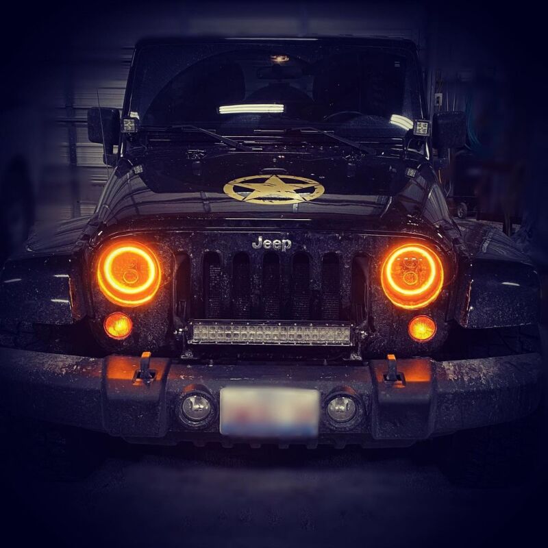 Oracle 7in High Powered LED Headlights - Black Bezel - ColorSHIFT - BC1 ORACLE Lighting Headlights