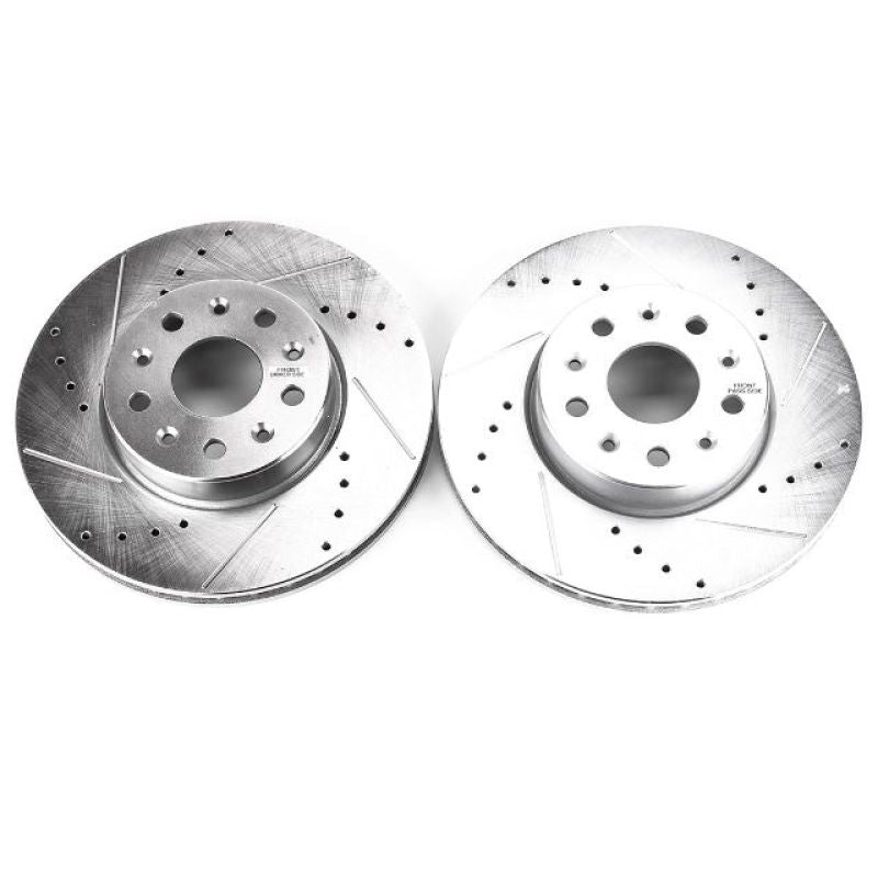 Power Stop 16-19 Chevrolet Camaro Front Evolution Drilled & Slotted Rotors - Pair PowerStop Brake Rotors - Slot & Drilled