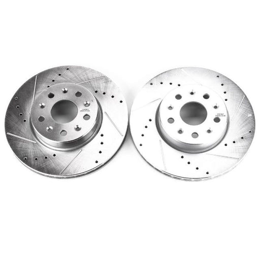 Power Stop 16-19 Chevrolet Camaro Front Evolution Drilled & Slotted Rotors - Pair PowerStop Brake Rotors - Slot & Drilled