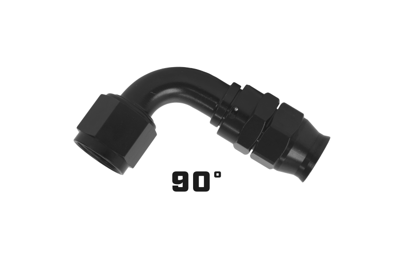 Aeromotive PTFE Hose End - AN-12 - 90 Deg - Black Anodized Aeromotive Fittings