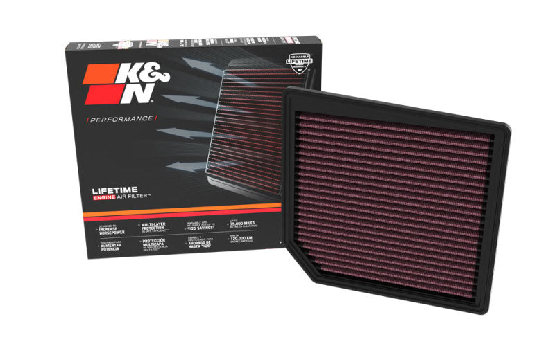 K&N 22-23 Maserati Ghibli L4-2.0L Replacement Air Filter K&N Engineering Air Filters - Drop In