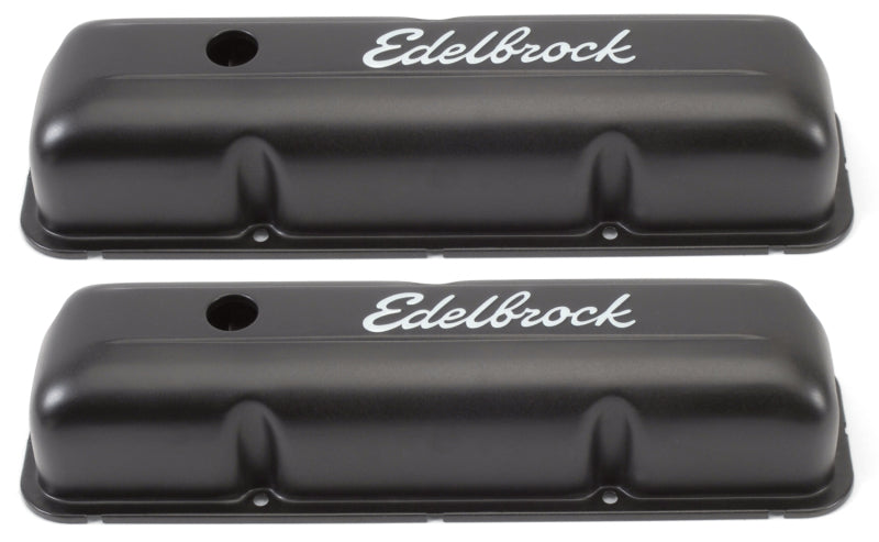 Edelbrock Valve Cover Signature Series Ford 1958-1976 FE V8 Black Edelbrock Valve Covers