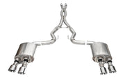 Corsa 24+ Ford Mustang Dark Horse 5.0L 3.0in Dual Rear Exit Cat-Back w/Twin 4.5in Polish Slash Tips CORSA Performance Catback