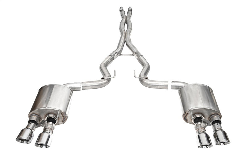 Corsa 24+ Ford Mustang Dark Horse 5.0L 3.0in Dual Rear Exit Cat-Back w/Twin 4.5in Polish Slash Tips CORSA Performance Catback