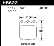 Hawk Wilwood DLS 6812 DTC-70 Brake Pads Hawk Performance Brake Pads - Racing