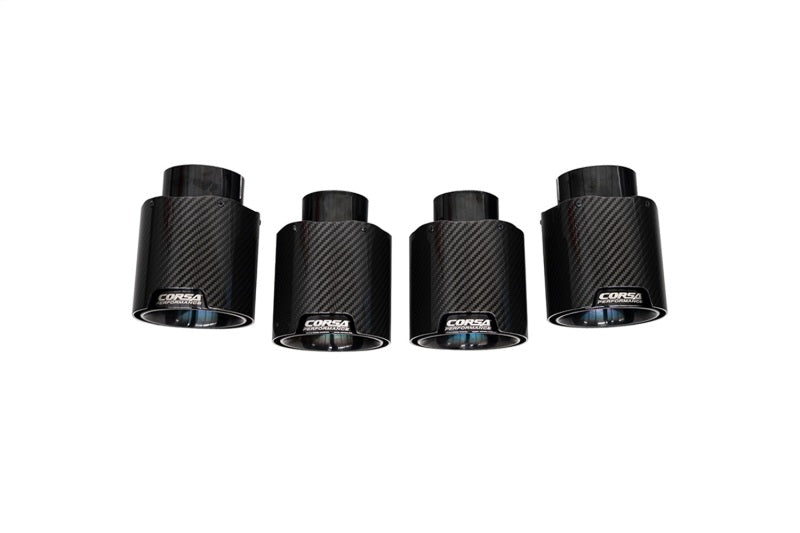 Corsa 20-25 Chevrolet Corvette C8 RWD 4.5in Carbon Fiber Black PVD Tip Kit (For Corsa Exhaust Only) CORSA Performance Tips