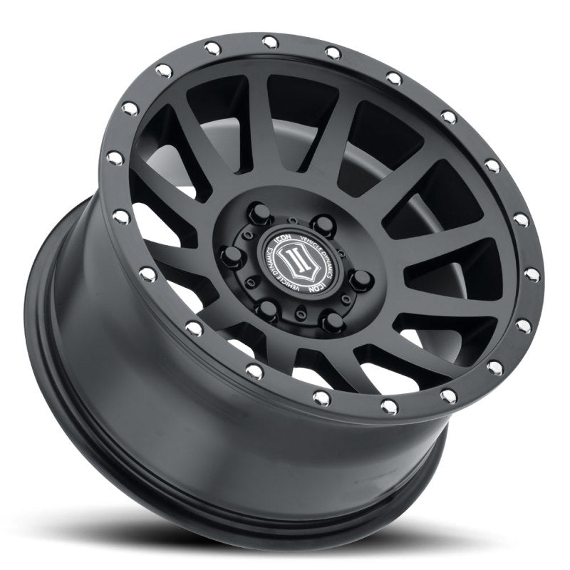 ICON Compression 17x8.5 6x135 6mm Offset 5in BS 87.1mm Bore Satin Black Wheel ICON Wheels - Cast
