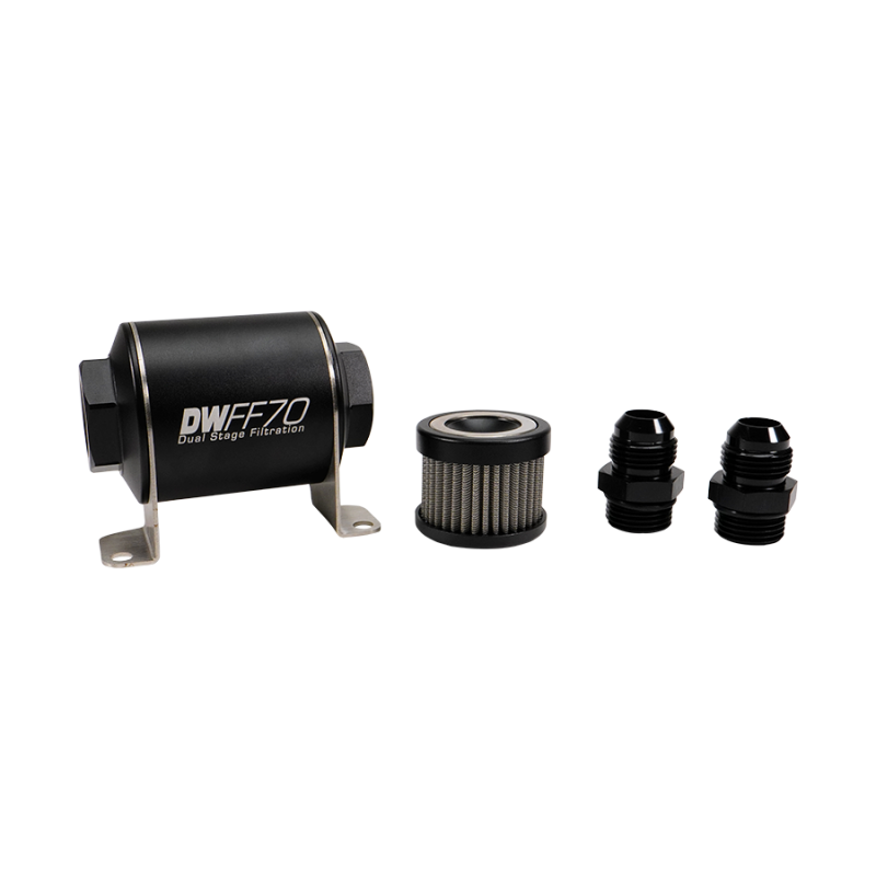 DeatschWerks Stainless Steel 10AN 40 Micron Universal Inline Fuel Filter Housing Kit (70mm) DeatschWerks Fuel Filters