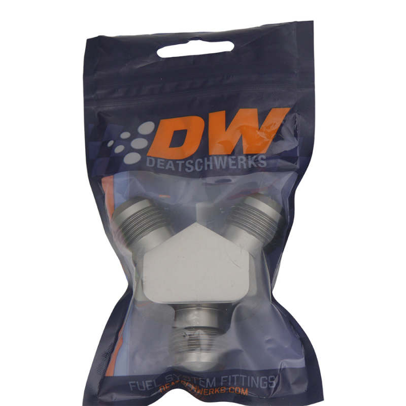 DeatschWerks 10AN Male Flare + 10AN Male Flare To 10AN Male Flare Y-Block Fitting DeatschWerks Distribution Blocks