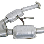 BBK 79-93 Mustang 5.0 Short Mid X Pipe w Catalytic Converters 2-1/2 For Automatic Long Tube Headers BBK X Pipes