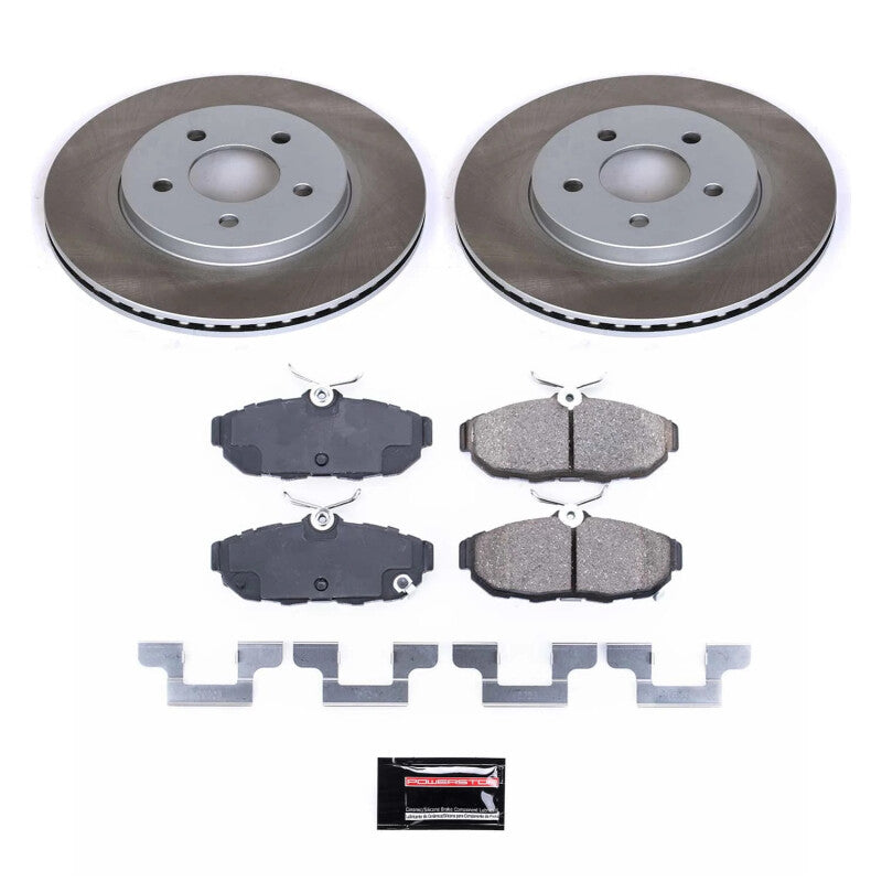 Power Stop 11-14 Ford Mustang Rear Semi-Coated Rotor Kit PowerStop Brake Kits - Performance Blank