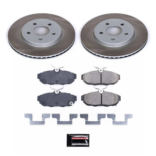 Power Stop 11-14 Ford Mustang Rear Semi-Coated Rotor Kit PowerStop Brake Kits - Performance Blank