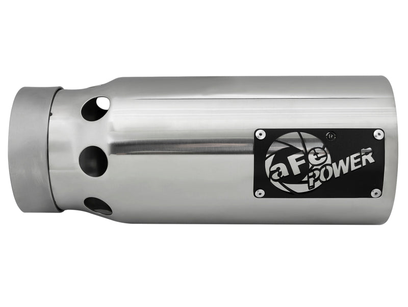 aFe SATURN 4S 4in SS Intercooled Exhaust Tip - Polished 4in In x 5in Out x 12in L Bolt-On aFe Tips