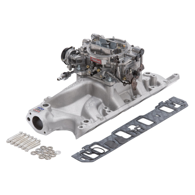Edelbrock Manifold And Carb Kit Performer RPM Small Block Ford 289-302 Natural Finish Edelbrock Intake Manifolds