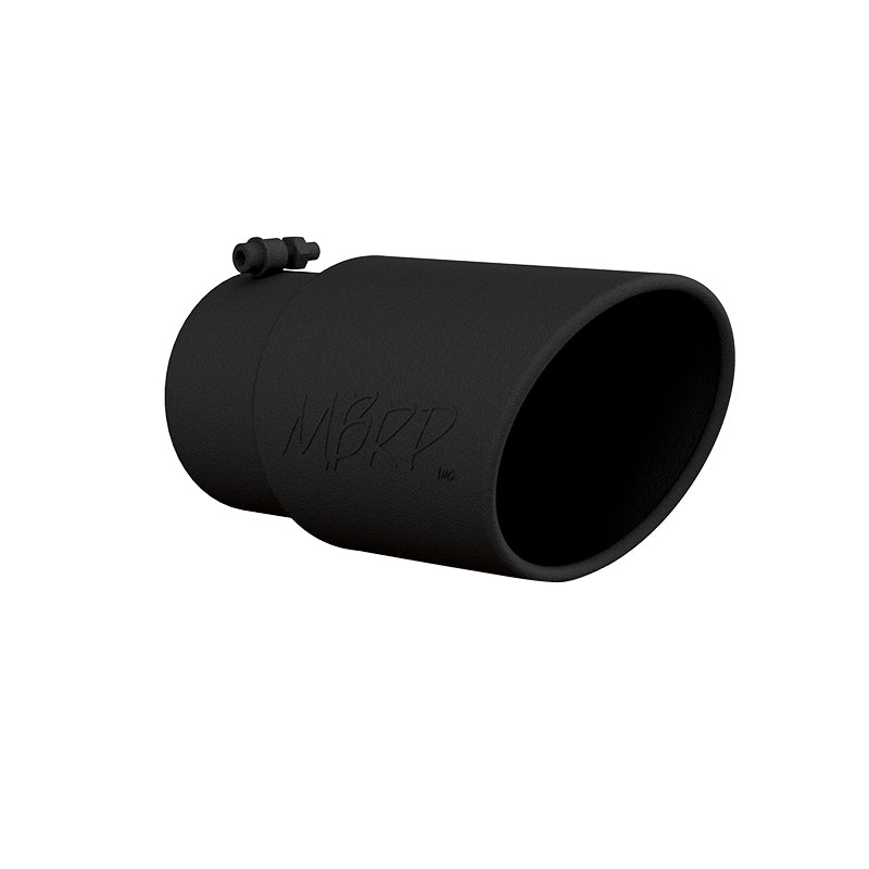 MBRP Universal Tip 6in O.D. Angled Rolled End 5 inlet 12 length - Black Finish MBRP Tips