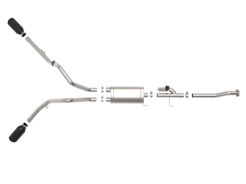 aFe Gemini XV 3in 304 SS Cat-Back Exhaust 15-20 Ford F-150 V6 2.7L/3.5 w/ Black Tips aFe Catback