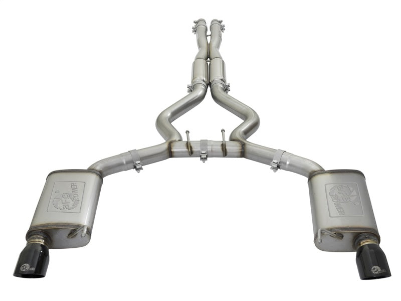 aFe MACHForce XP 3in 304 SS Loud Tone Cat-Back w/ Black Tips 15-17 Ford Mustang V6-3.7L/V8-5.0L aFe Catback