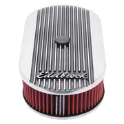 Edelbrock Air Cleaner Elite II Oval Single 4-Bbl Carb 2 5In Red Element Polished Edelbrock Air Filters - Universal Fit