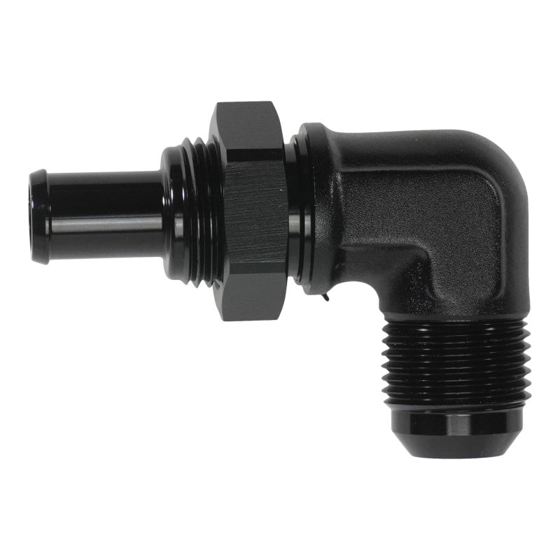 DeatschWerks 10AN Male Flare Bulkhead to 1/2in Hose Barb 90-Degree DeatschWerks Fuel Components Misc