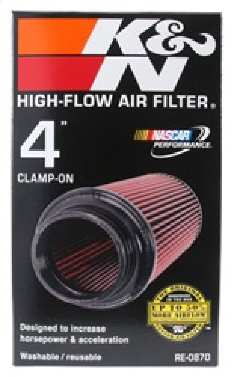 K&N Universal Rubber Filter 4inch FLG / 6inch OD-B / 4-5/8inch OD-T / 9inch H K&N Engineering Air Filters - Universal Fit
