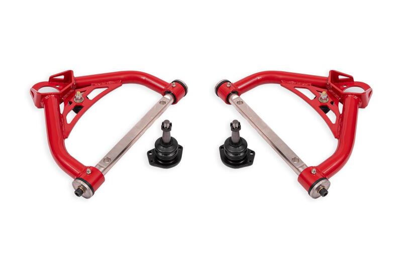 BMR 70-81 Chevrolet Camaro Non-Adj. Upper A-Arms w/ 0.5in Tall Ball Joint (Delrin) - Red BMR Suspension Control Arms