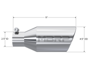 MBRP Universal Tip 4.5 O.D. Angle Rolled End 2.5 Inlet 11in Length - T304 MBRP Steel Tubing