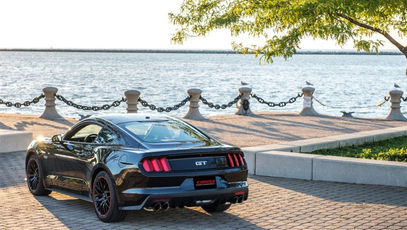Corsa 2015-2017 Ford Mustang GT 5.0 3in Cat Back Exhaust Black Quad Tips (Xtreme) CORSA Performance Catback