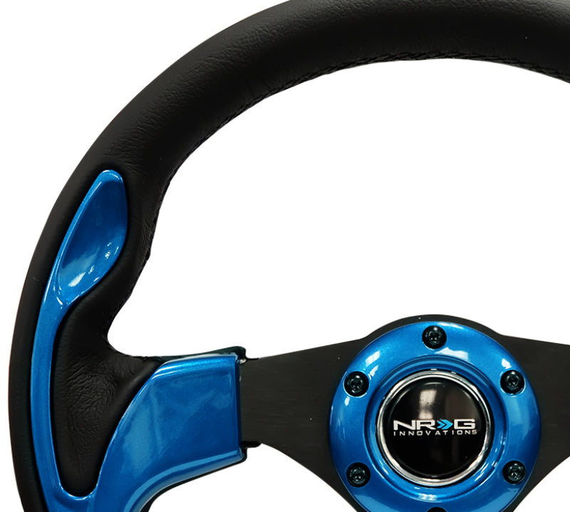 NRG Reinforced Steering Wheel (320mm) Blk w/Blue Trim NRG Steering Wheels