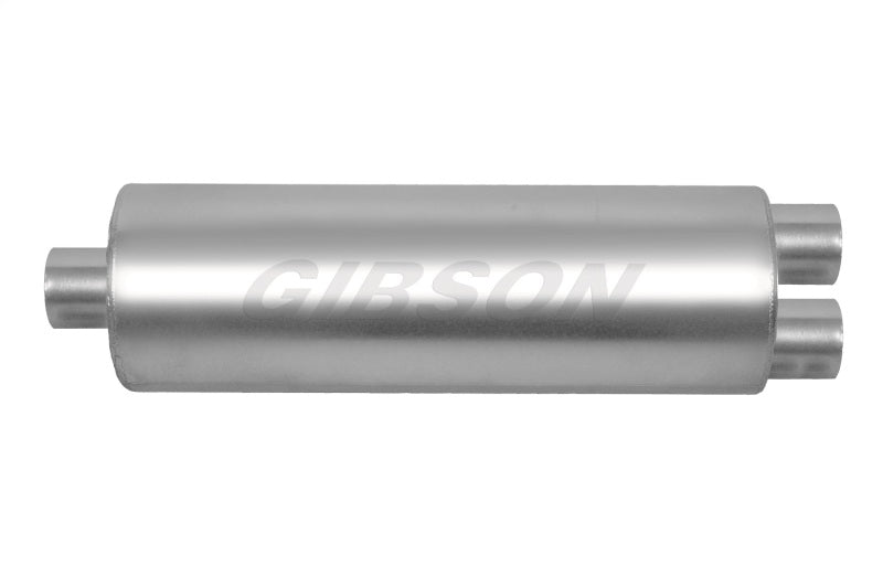 Gibson SFT Superflow Center/Dual Round Muffler Stainless Gibson Muffler