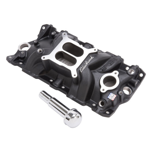 Edelbrock Intake Manifold Perf Eps SBC w/ Oil Fill Tube and Breather Black Edelbrock Intake Manifolds