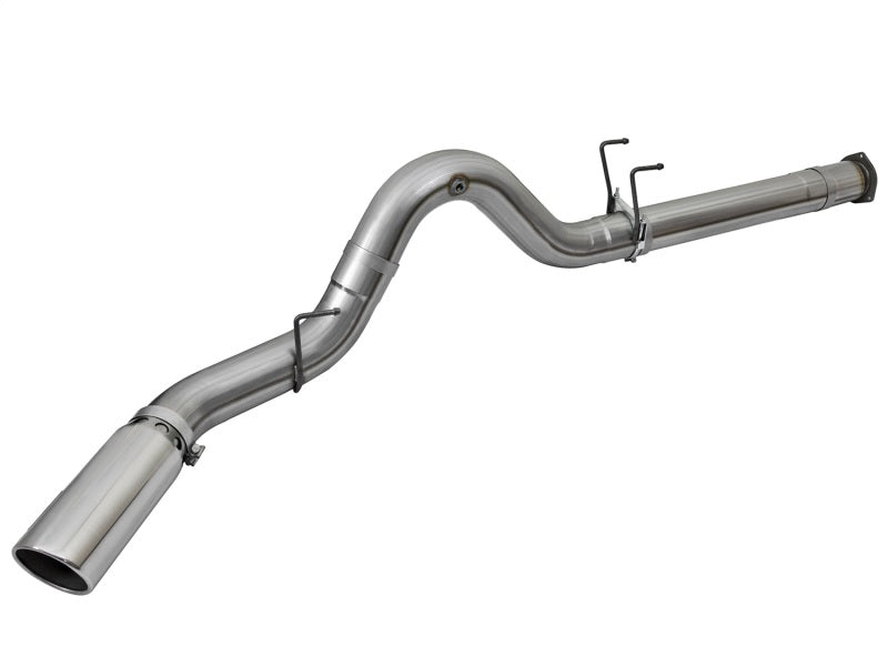 aFe LARGE BORE HD 5in 409-SS DPF-Back Exhaust w/Polished Tip 2017 Ford Diesel Trucks V8 6.7L (td) aFe DPF Back