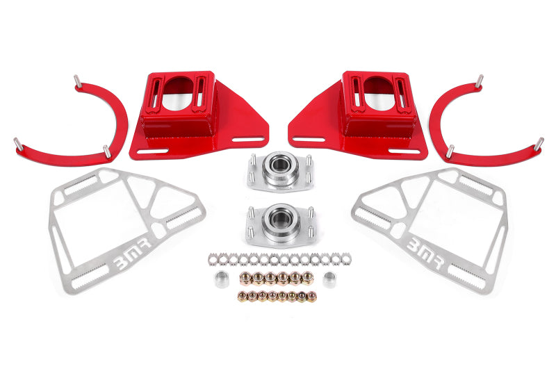 BMR Suspension 82-92 Chevy Camaro Caster/Camber Plates w/ Lockout Plates - Red BMR Suspension Shock Mounts & Camber Plates