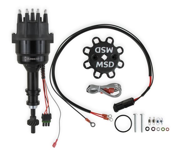 MSD Ready-to-Run Black Marine Distributor Ford 351C-460, Steel Gear 835071 MSD Autoparts